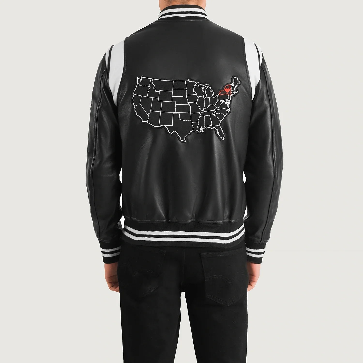 Liberte New York Black Leather Varsity Jacket by Dash Racegear - men Jacket view 5