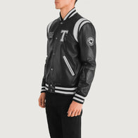 Liberte Texas Black Leather Varsity Jacket by Dash Racegear - men Jacket view 2