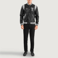 Liberte Texas Black Leather Varsity Jacket by Dash Racegear - men Jacket view 3