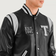 Liberte Texas Black Leather Varsity Jacket by Dash Racegear - men Jacket view 4