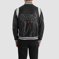 Liberte Texas Black Leather Varsity Jacket by Dash Racegear - men Jacket view 5