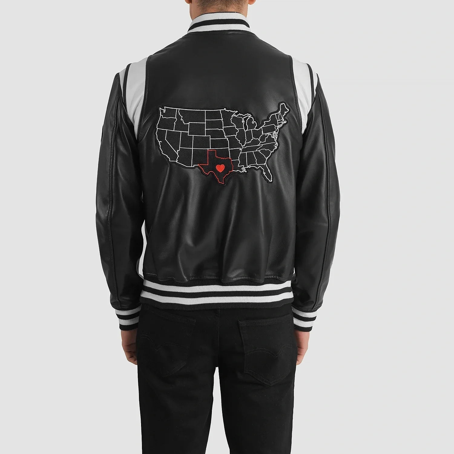 Liberte Texas Black Leather Varsity Jacket by Dash Racegear - men Jacket view 5