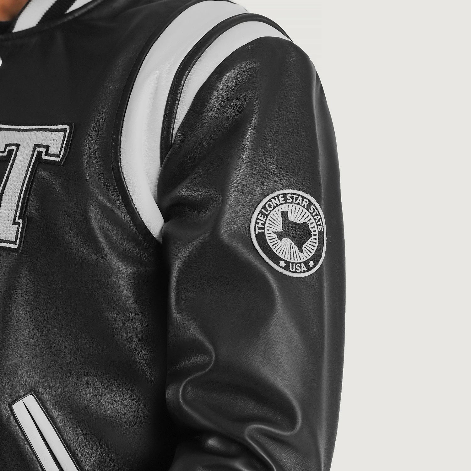 Liberte Texas Black Leather Varsity Jacket by Dash Racegear - men Jacket view 6