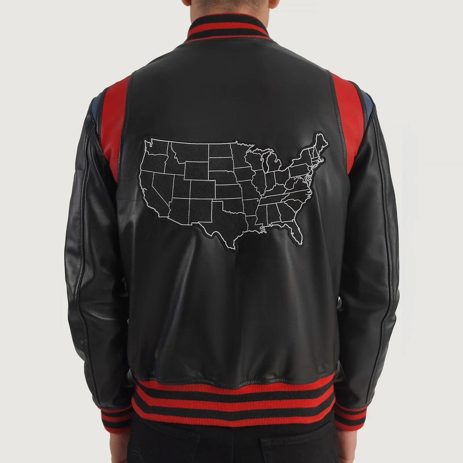 Liberte USA Black Leather Varsity Jacket by Dash Racegear - men Jacket view 3