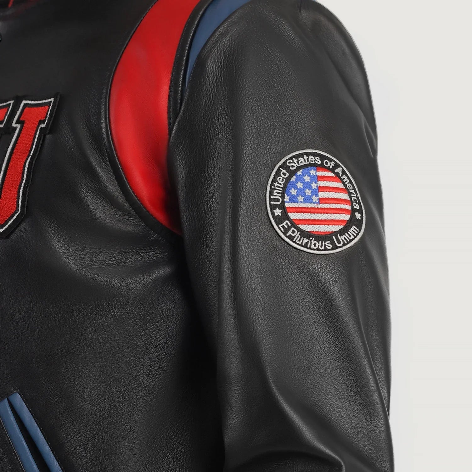 Liberte USA Black Leather Varsity Jacket by Dash Racegear - men Jacket view 6