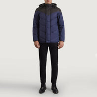 Luka Black & Blue Hooded Puffer Jacket by Dash Racegear - men Jacket view 3