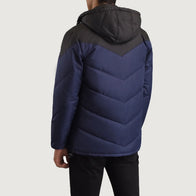 Luka Black & Blue Hooded Puffer Jacket by Dash Racegear - men Jacket view 5