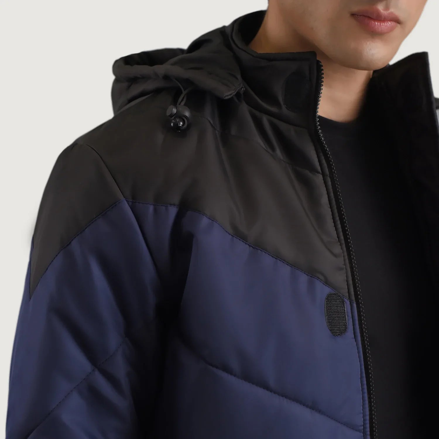 Luka Black & Blue Hooded Puffer Jacket by Dash Racegear - men Jacket view 6