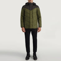 Luka Black & Green Hooded Puffer Jacket by Dash Racegear - men Jacket view 3