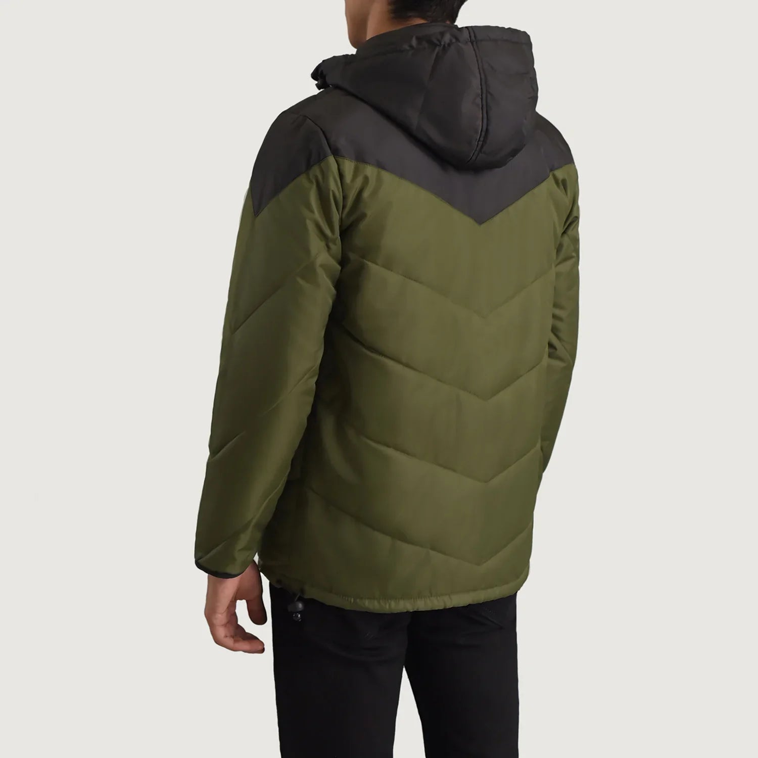 Luka Black & Green Hooded Puffer Jacket by Dash Racegear - men Jacket view 5