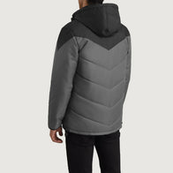 Luka Black & Grey Hooded Puffer Jacket by Dash Racegear - men Jacket view 5