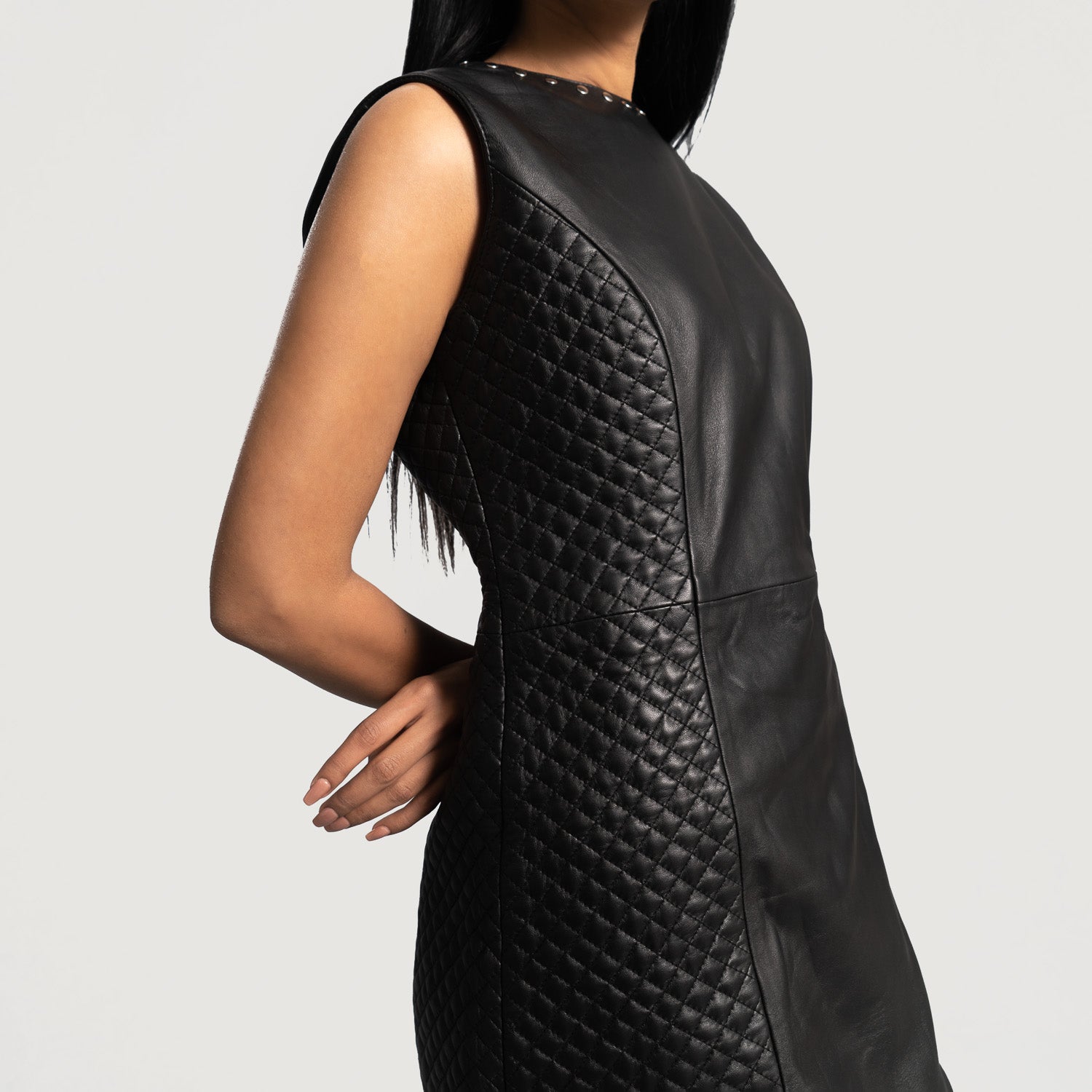 Luxe Black Leather Dress by Dash Racegear - women Jacket view 4