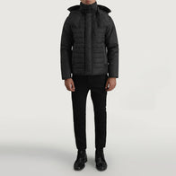 Malcolm Black Hooded Puffer Jacket by Dash Racegear - men Jacket view 3