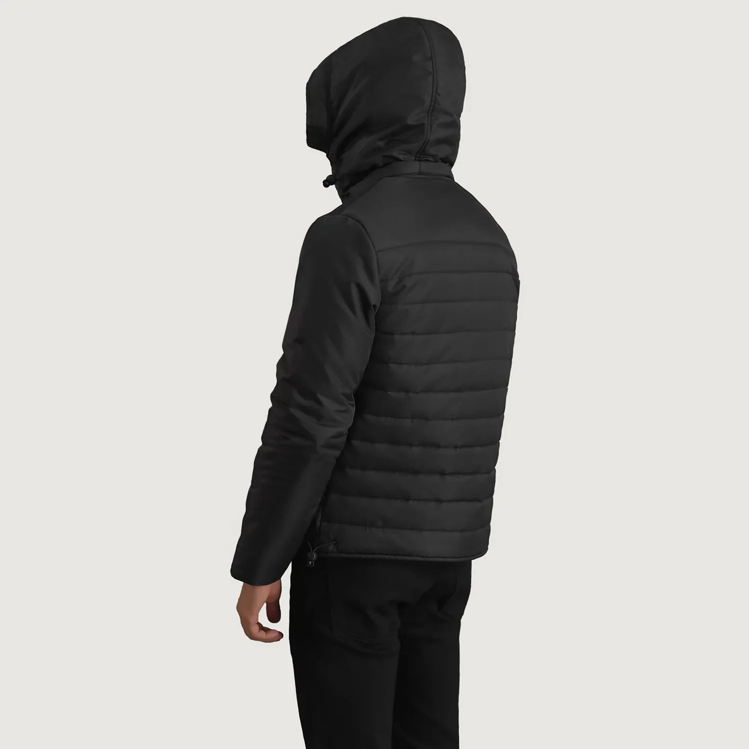 Malcolm Black Hooded Puffer Jacket by Dash Racegear - men Jacket view 5