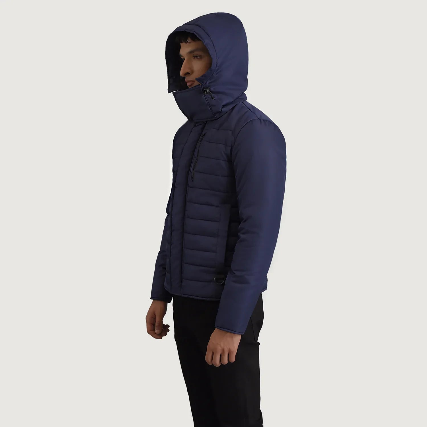 Malcolm Blue Hooded Puffer Jacket by Dash Racegear - men Jacket view 2