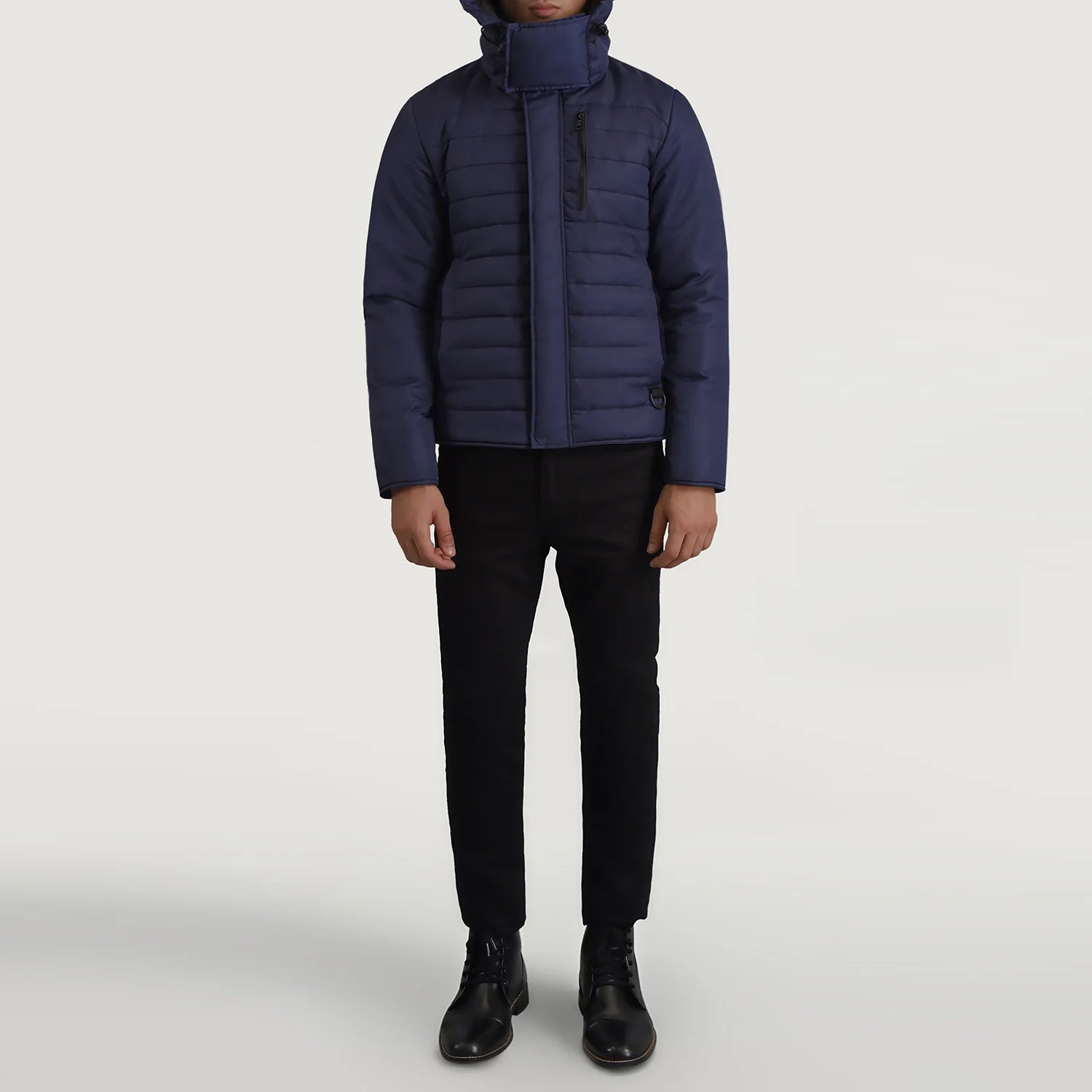 Malcolm Blue Hooded Puffer Jacket by Dash Racegear - men Jacket view 3