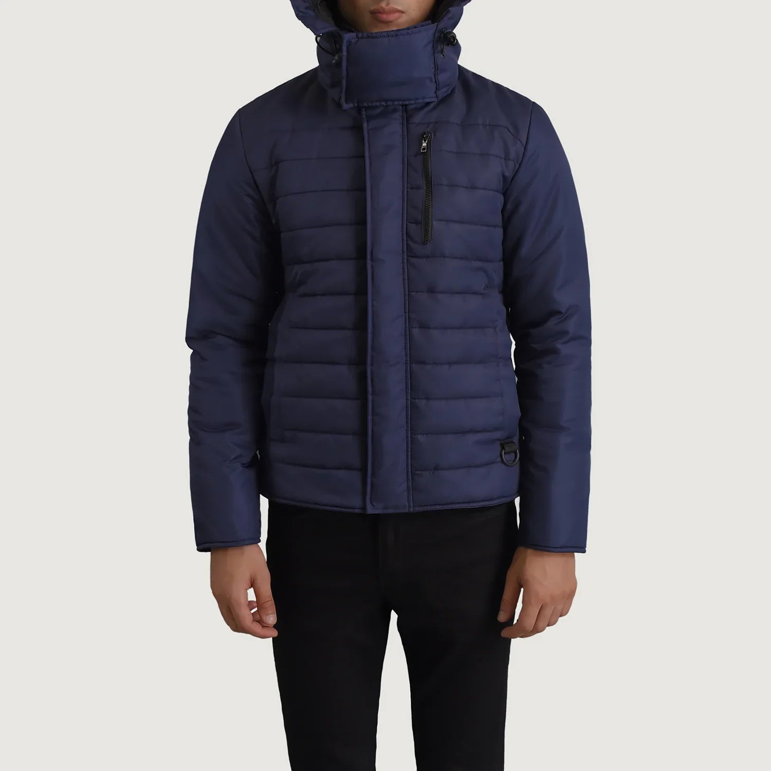 Malcolm Blue Hooded Puffer Jacket by Dash Racegear - men Jacket view 4