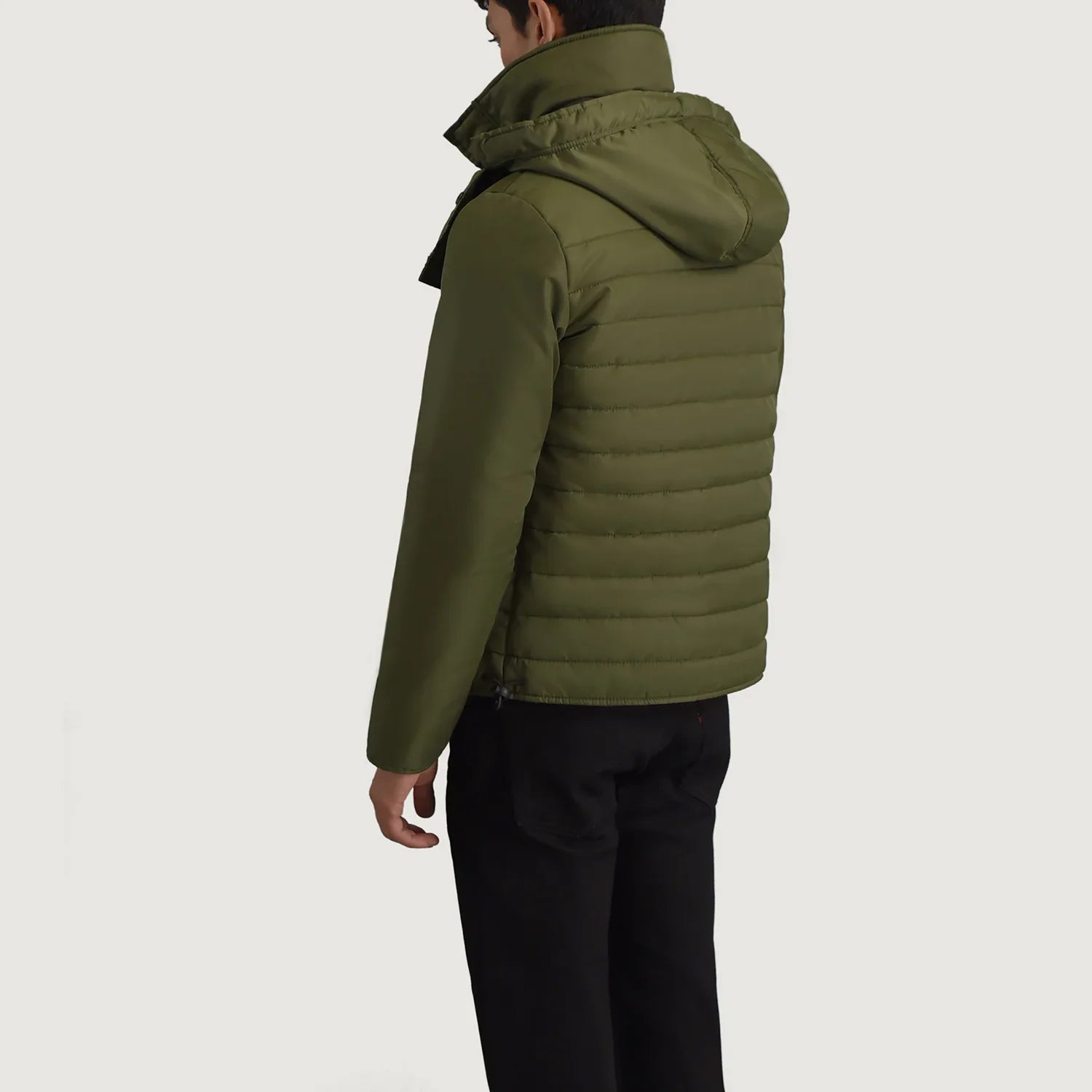 Malcolm Green Hooded Puffer Jacket by Dash Racegear - men Jacket view 2