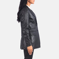 Marilyn Black Leather Blazer by Dash Racegear - women Jacket view 2