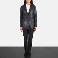 Marilyn Black Leather Blazer by Dash Racegear - women Jacket view 3