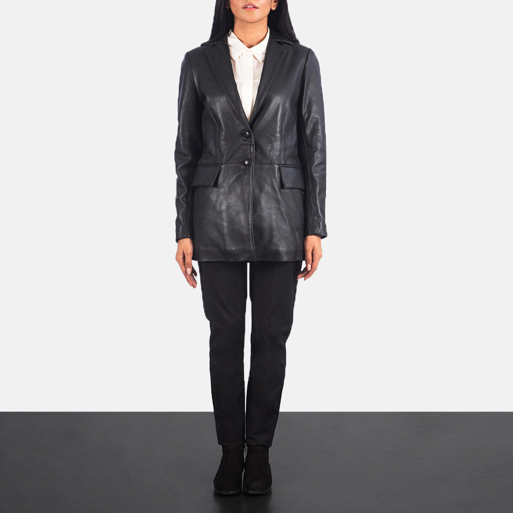 Marilyn Black Leather Blazer by Dash Racegear - women Jacket view 3