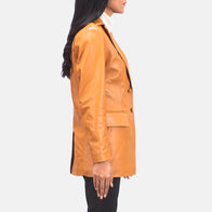 Marilyn Tan Brown Leather Blazer by Dash Racegear - women Jacket view 5