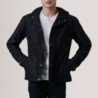 Marlo Black Canvas Hooded Work Jacket by Dash Racegear - men Jacket view 1