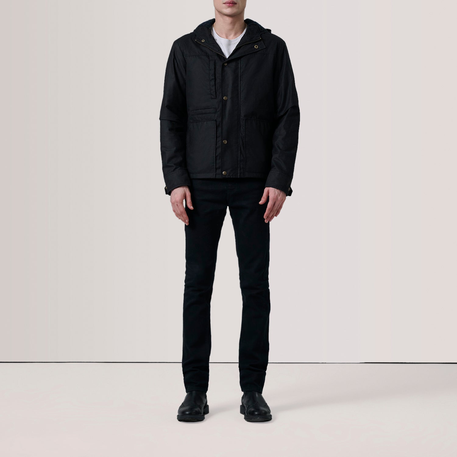 Marlo Black Canvas Hooded Work Jacket by Dash Racegear - men Jacket view 2