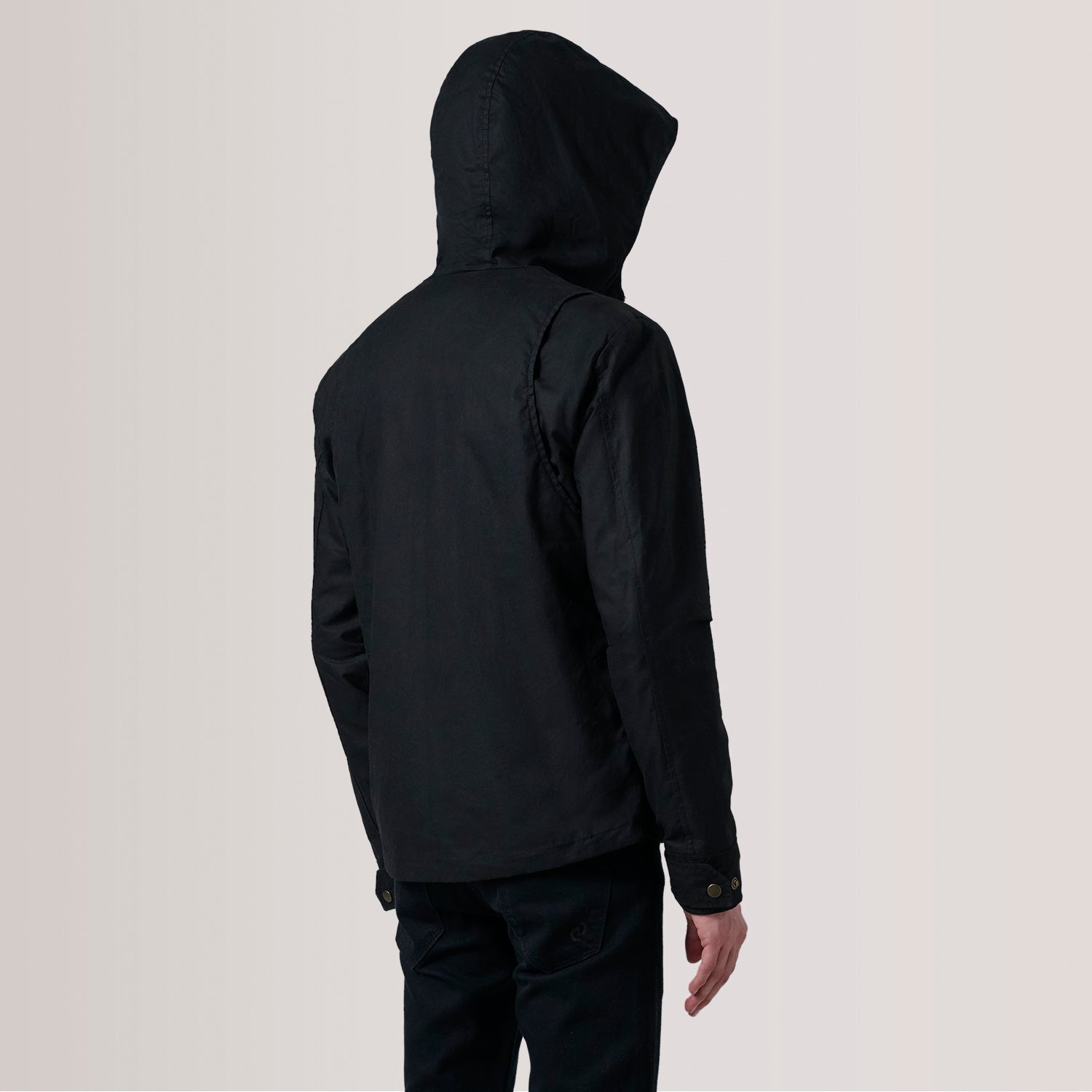 Marlo Black Canvas Hooded Work Jacket by Dash Racegear - men Jacket view 4
