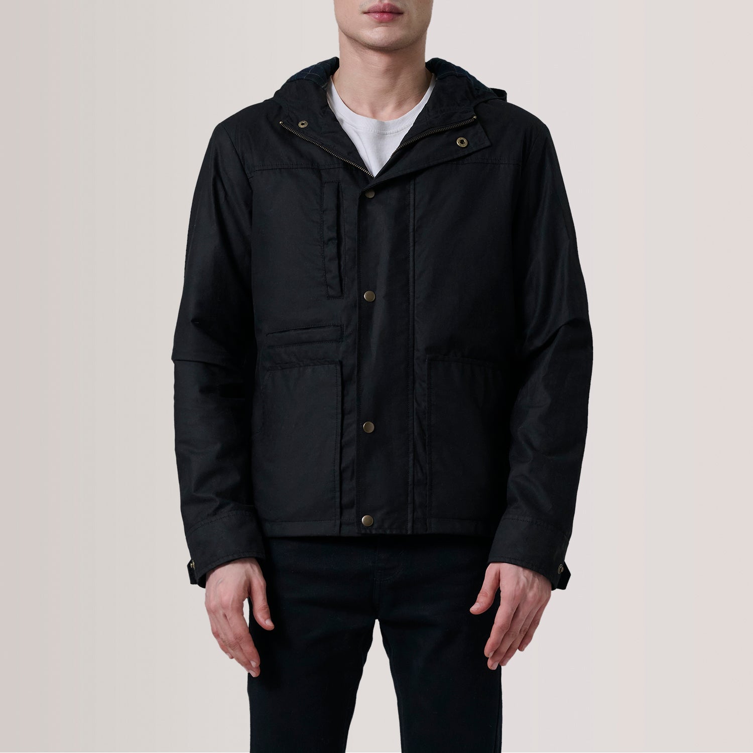 Marlo Black Canvas Hooded Work Jacket by Dash Racegear - men Jacket view 5