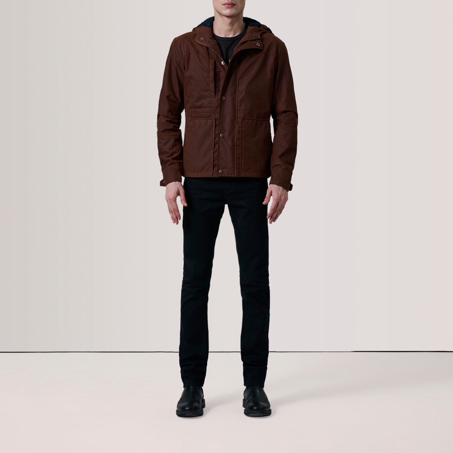 Marlo Brown Canvas Hooded Work Jacket by Dash Racegear - men Jacket view 2