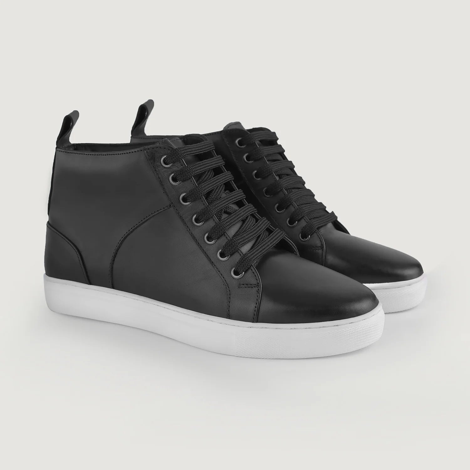 Marty High Top Black Leather Sneakers by Dash Racegear - men Leather Shoes view 1