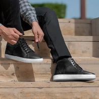 Marty High Top Black Leather Sneakers by Dash Racegear - men Leather Shoes view 10