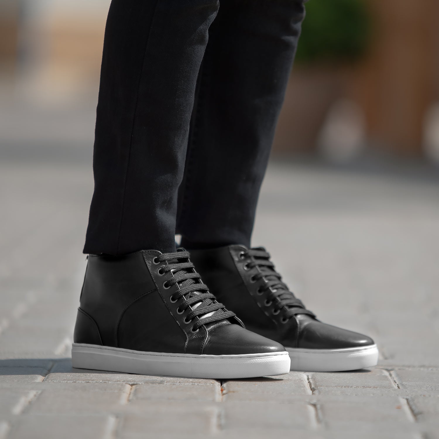 Marty High Top Black Leather Sneakers by Dash Racegear - men Leather Shoes view 5