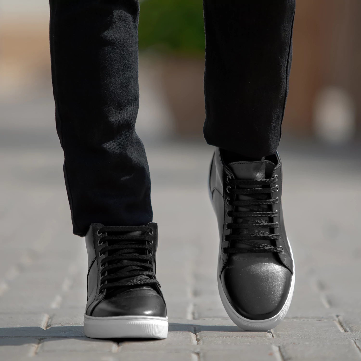 Marty High Top Black Leather Sneakers by Dash Racegear - men Leather Shoes view 6