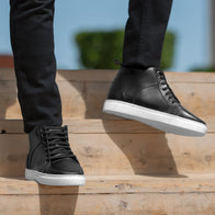 Marty High Top Black Leather Sneakers by Dash Racegear - men Leather Shoes view 8