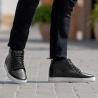 Marty High Top Black Leather Sneakers by Dash Racegear - men Leather Shoes view 9