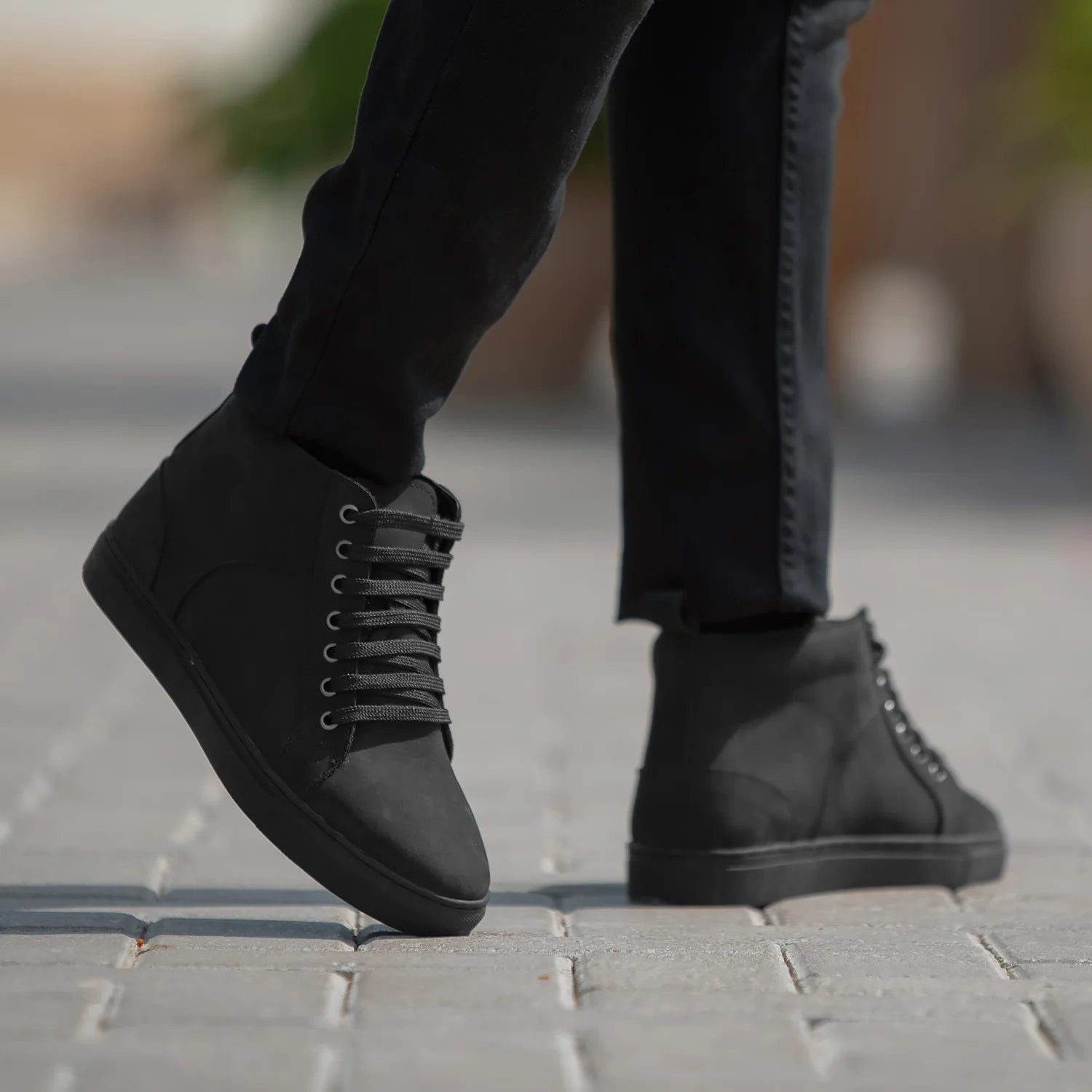 Marty High Top Black Nubuck Sneakers by Dash Racegear - men Leather Shoes view 2
