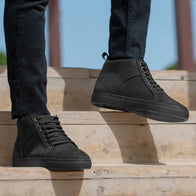 Marty High Top Black Nubuck Sneakers by Dash Racegear - men Leather Shoes view 3