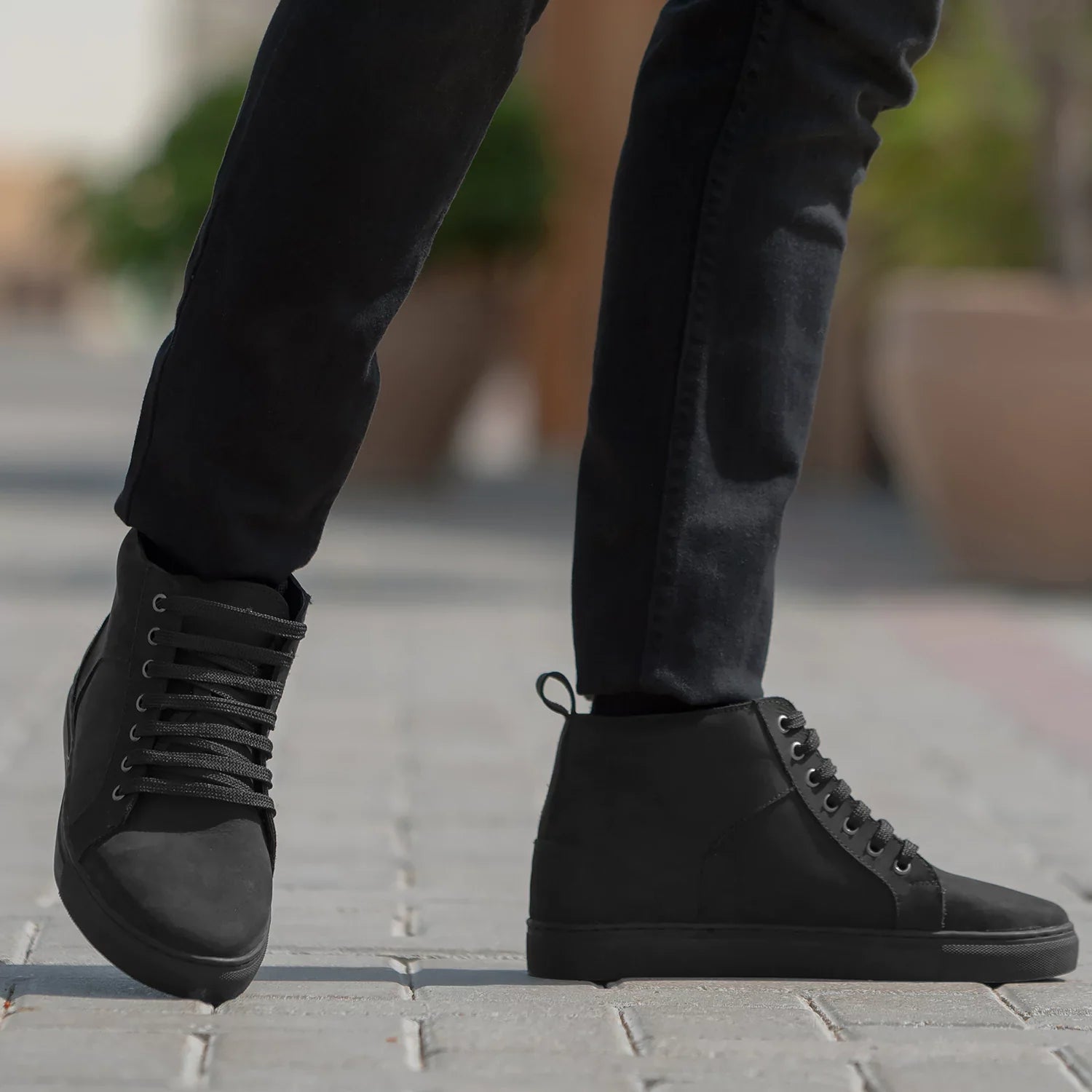 Marty High Top Black Nubuck Sneakers by Dash Racegear - men Leather Shoes view 4