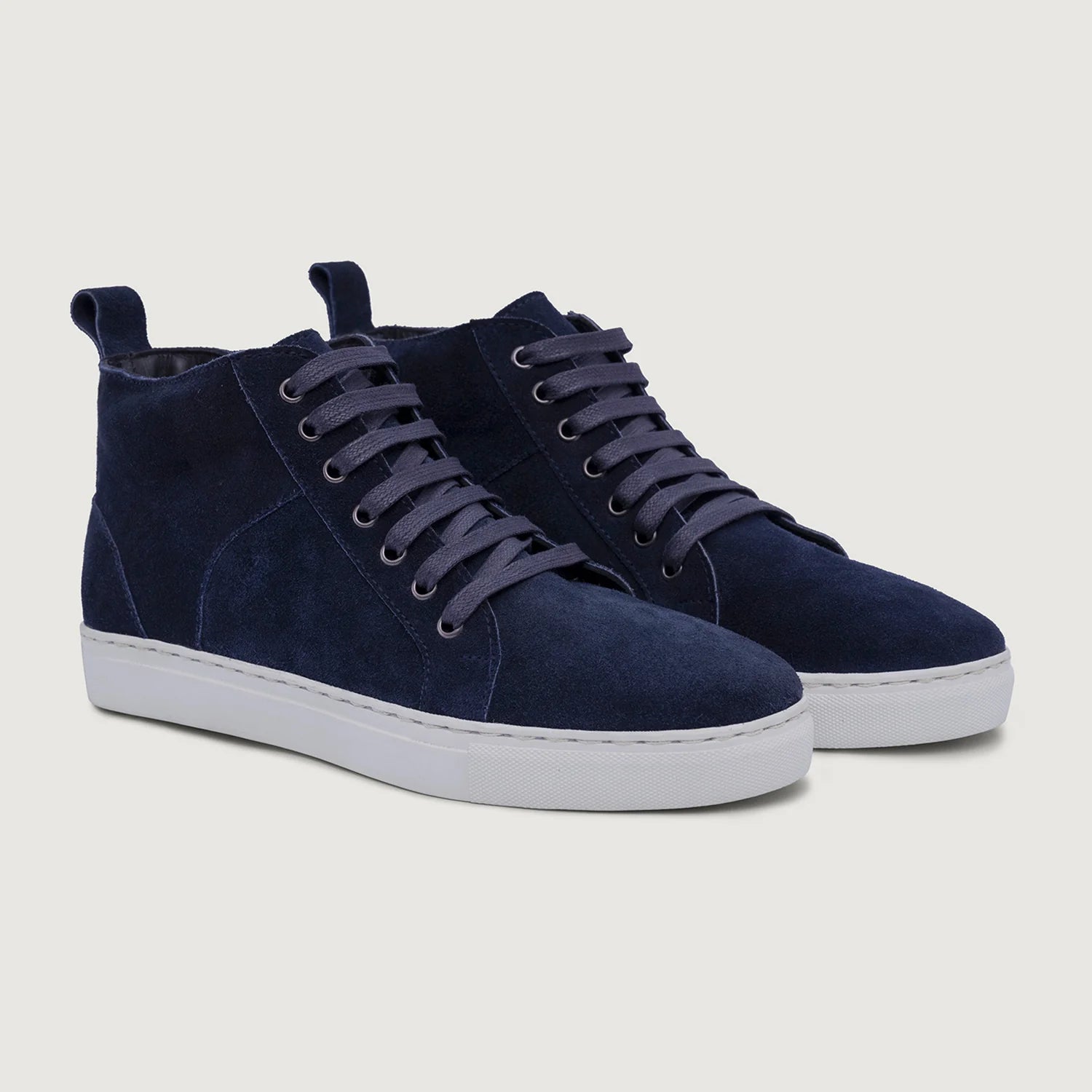 Marty High Top Blue Suede Leather Sneakers by Dash Racegear - men Leather Shoes view 1