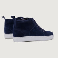 Marty High Top Blue Suede Leather Sneakers by Dash Racegear - men Leather Shoes view 3