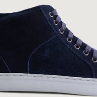 Marty High Top Blue Suede Leather Sneakers by Dash Racegear - men Leather Shoes view 5