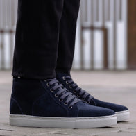 Marty High Top Blue Suede Leather Sneakers by Dash Racegear - men Leather Shoes view 7