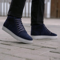 Marty High Top Blue Suede Leather Sneakers by Dash Racegear - men Leather Shoes view 8