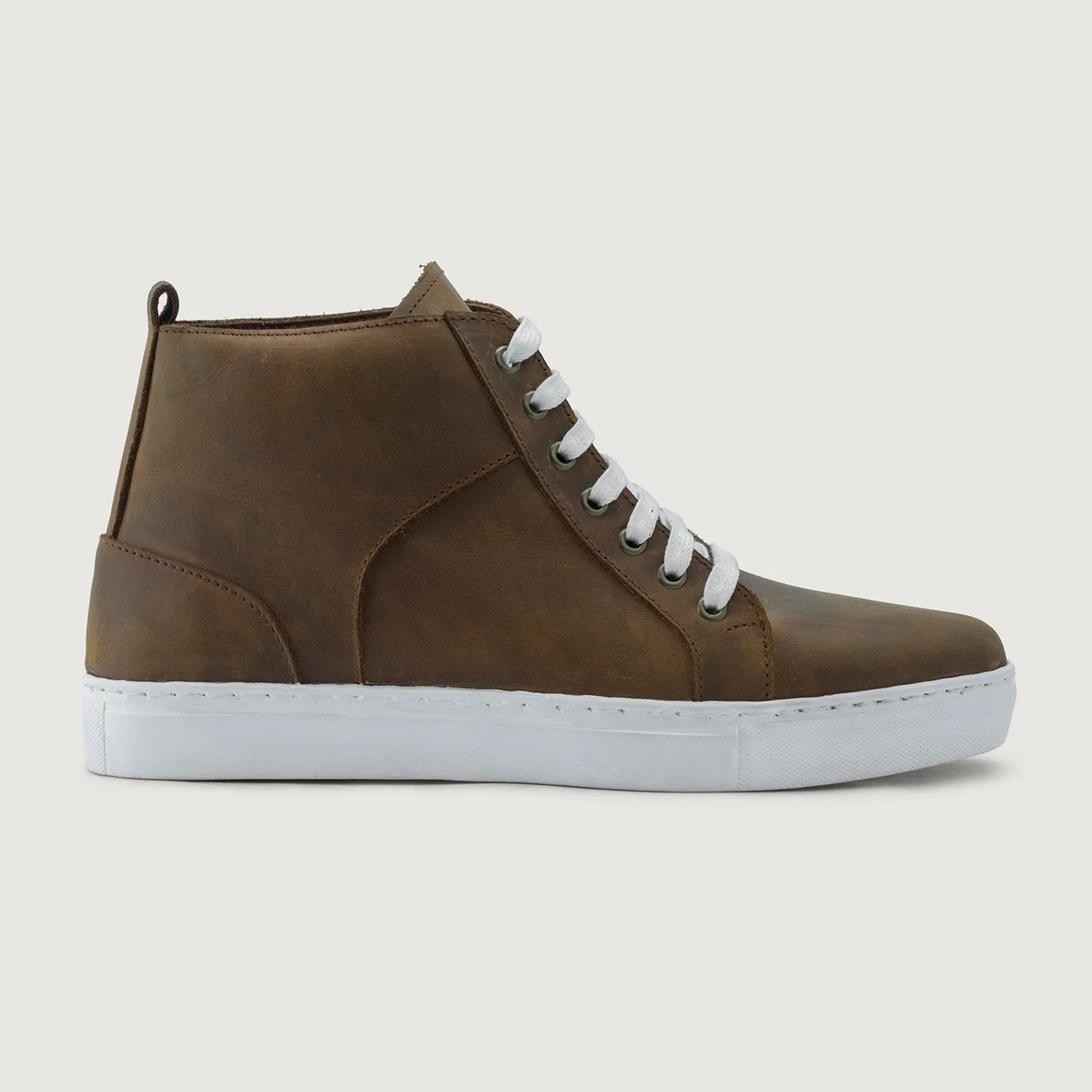 Marty High Top Burnt Copper Pullup Leather Sneakers by Dash Racegear - men Leather Shoes view 2