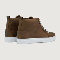 Marty High Top Burnt Copper Pullup Leather Sneakers by Dash Racegear - men Leather Shoes view 3
