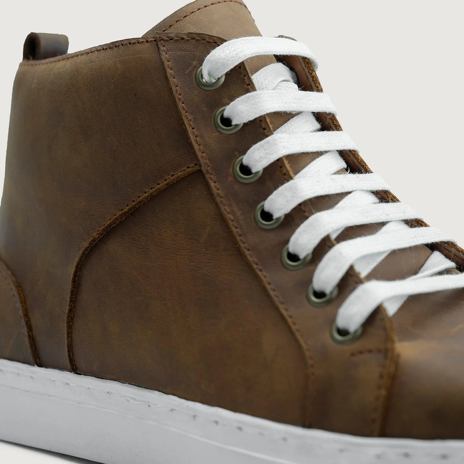 Marty High Top Burnt Copper Pullup Leather Sneakers by Dash Racegear - men Leather Shoes view 5