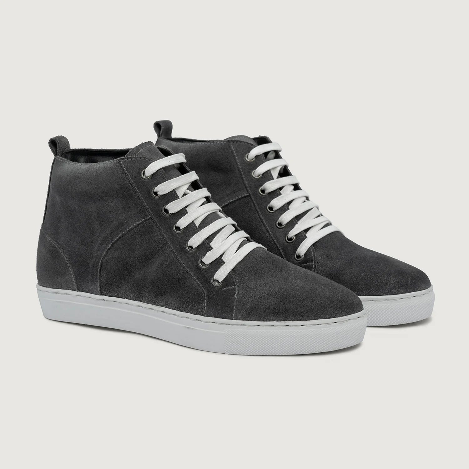 Marty High Top Grey Suede Leather Sneakers by Dash Racegear - men Leather Shoes view 1