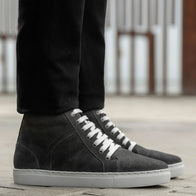 Marty High Top Grey Suede Leather Sneakers by Dash Racegear - men Leather Shoes view 7